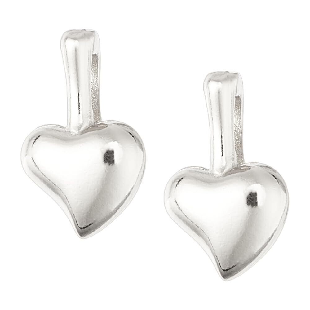 2920 2pcs 925 Sterling Silver Heart Charm Small Puffed Heart Charm Platinum